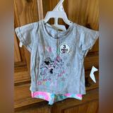 Disney Matching Sets | Disney Minnie Mouse 3 Piece Shirt Shorts Tank Top Outfit Size 18 Months - Nwt | Color: Gray/Pink | Size: 18mb