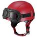 Motorcycle Half Helmet for Men Women Retro Handmade Leather Half Face Quick Release Buckle and Goggles Motorbike Scooter Helmet A12