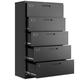 Fesbos 5 Drawer File Cabinet with Lock Metal Lateral Filing Cabinets for Home Office Hanging Files Letter/Legal/F4/A4 Size(Black-Requires Installation)