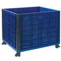 Global Easy Assembly Solid Wall Bulk Container - Blue - 39.25 x 31.5 x 29 in.