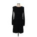 Carole Little Casual Dress - Sheath Crew Neck Long sleeves: Black Print Dresses - Women's Size Large Petite