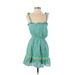 Blue Rain Casual Dress - A-Line Plunge Sleeveless: Blue Dresses - Women's Size Small