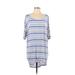 Lularoe Casual Dress - High/Low Scoop Neck Short sleeves: Blue Print Dresses - Women's Size Small