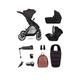 Silver Cross Reef Ultimate Pack & First Bed Carrycot, pushchair, Dream i-Size car seat, base, rucksack, footmuff, cup & phone holder, adaptors, snack tray - Orbit, Black