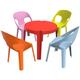 garbar RITA Chaise-Table Pour Enfants Intérieur, Extérieur Set 4+1 Bleu Ciel/Rose/Rouge/Orange/Vert