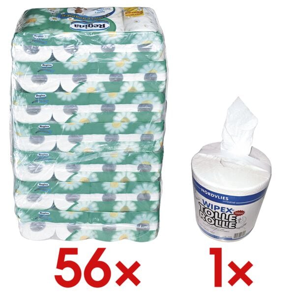 Regina Toilettenpapier »Kamille« 3-lagig - 56 Rollen inkl. Universal-Putztuchrolle 447 weiß Image