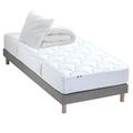 Pack Ensemble Matelas Ressorts Sommier Couette Oreillers 90x190