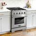 Cosmo Commercial-Style 30 in. 3.5 cu. ft. Gas Range with 4 Italian Burners, Convection Oven in Stainless Steel