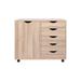 Amy 5 Drawer Chest, Wood Storage Dresser Cabinet with Wheels, Craft Storage Organizer, Makeup Drawer Unit for Closet, Bedroom