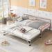 Silver Twin Size Metal Daybed with Adjustable Trundle