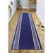 Blue/Navy 0.3 in Area Rug - World Menagerie Greek Key Border Navy Blue Low Pile Slip Resistant Rugs Nylon | 0.3 D in | Wayfair