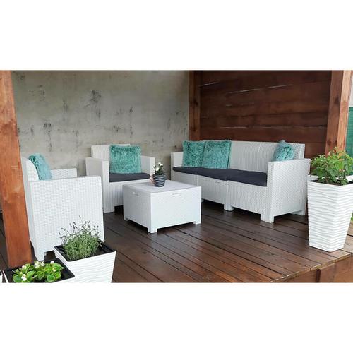 Dmora Lounge-Set für den Außenbereich Venus, Gartenmöbel-Set mit Kissen, Sitzbereich für den