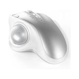 Wireless Trackball Mouse 2.4G USB Bluetooth Ergonomic Mouse Thumb-Operated Rechargeable Ergo Mice with Type-C Port and 3 DPI for Mac Windows Android Computer Laptop Tablet (White and Silver)