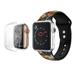 Compatible for Apple Watch Bands 40mm with Full Body Clear Hard Case Temper Glass Screen Protector Soft Silicone Replacement Wristband Series SE/6/5/4 - Rainbow Rose Floral