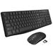 Wireless Keyboard and Mouse Combo Set: Slim 2.4 GHz Cordless Design with USB Receiver