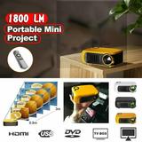 A2000 Mini Portable Projector LCD 800 lumen Projectors Home Theater Yel US Plug