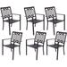 Wildon Home® Himmelmann Stacking Patio Dining Armchair, Metal in Black | 35 H x 22.6 W x 22.4 D in | Wayfair 694473ED329940A1A730B883D9D88891