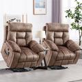 Latitude Run® 43" Wide OverSize Ultra Suede w/ Super Soft Padding Electric Massage Heated Recliner Mildew Resistant | 42 H x 43 W x 39 D in | Wayfair