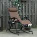 Arlmont & Co. Outdoor Denislav Rocking Metal Chair in Black/Brown | 40.25 H x 47.25 W x 26.5 D in | Wayfair 40659D66318C41B7A2C4EDCD34DEAA5E