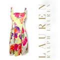 Ralph Lauren Dresses | Lauren Ralph Lauren Women’s Dress Floral Gown With Front Pockets Size 8 | Color: Green/Purple | Size: 8