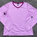 Nike Tops | Nike Embroidered Small Logo Long Sleeve Dry Fit Size Small 4-6 | Color: Purple/Yellow | Size: S