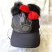 Disney Accessories | Disney Minnie Mouse Cap Youth Black Satin Red Bow Rhinestones Fabowlous - Nwot | Color: Black/Red | Size: Osg