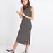 Madewell Dresses | Madewell Dress Mockneck Midi Striped Sleeveless Xs Black And White | Color: Black/White | Size: Xs