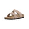 Sandale CRUZ "Liland", Damen, Gr. 42, braun (hellbraun), Rindsleder, Polyurethane, casual, Schuhe Pantolette Schlappen, mit praktischem Klettverschluss