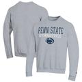 Men's Champion Gray Penn State Nittany Lions Gymnastics Stack Powerblend Pullover Sweatshirt