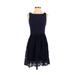 Mi ami Casual Dress - A-Line: Blue Print Dresses - Women's Size Small