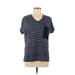 Ya Los Angeles Short Sleeve T-Shirt: Blue Stripes Tops - Women's Size Medium