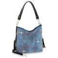 Sparkling Hand Bag Handbags Rhinestone Hobo Purses Crossbody for Women, Blue