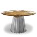Arditi Collection Grazia Pedestal Dining Table Wood/Metal in Gray | 29.5 H x 83.9 W x 83.9 D in | Wayfair Model : ARD-146 Chrome Seater 10