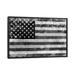 East Urban Home 'USA "Melting Film" Flag in Black & White II' - Print Canvas, Wood in Black/Gray | 18 H x 26 W x 1.5 D in | Wayfair