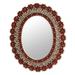 World Menagerie Brympton Floral Halo Reverse Painted Glass Wall Mirror Wood in Brown | 23.5 H x 19.8 W x 1.2 D in | Wayfair 209252