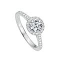 Created Brilliance Evelyn 18ct White Gold 1ct Lab Grown Diamond Halo Engagement Ring, White Gold, Size N, Women