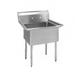 BK Resources BKS-1-18-12 23" 1 Compartment Sink w/ 18"L x 18"W Bowl, 12" Deep, 18/304 Stainless Deck & Bowl, Stainless Steel