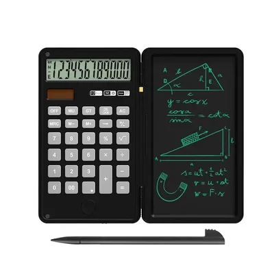 Calculatrice et bloc-notes à 12 chiffres grand écran LCD bureau avec tablette d'écriture répétée
