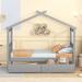 Gracie Oaks Triveni Storage Canopy Bed Wood in Gray | 63 H x 42 W x 80 D in | Wayfair 13FFE36FBF3544ED9E125F9B95800733