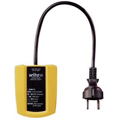 Steckdosentester 230 v ac, cat ii inkl. 2x AAA-Batterien i mit flexiblem Kabel i LED-Anzeige