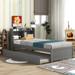 Twin Size Platform Storage Bed with Trundle,Bookcase