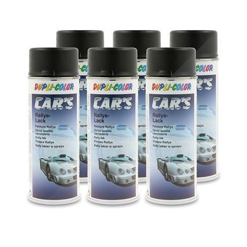 DUPLI COLOR 6x 400 ml CAR'S Rallye-Lack Spraydose schwarz matt 385872