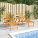 vidaXL Patio Deck Chairs with Footrests and Table Solid Wood Acacia - 18.1" x 18.1" x 18.5"