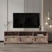 Modern Minimalist TV Cabinet Stand for 80 inch TVs, Double Level Storage with 3 Open Spaces and 3 Drawers