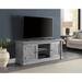 Farmhouse Style TV Stand with Sliding Barn Doors and Storage, Gray Oak Finish, Accommodates up to 60-Inch Flat Panel TVs