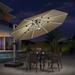 PURPLE LEAF 11 ft Double Top LED Round Patio Cantilever Umbrella