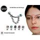 Curved Nose Bridge Piercing With Multi Stone Crystal & Steel Chain - Titanium 18G 16G 14G Bar Also For Eyebrow Lip Barbell