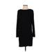 ASOS Casual Dress - Shift Crew Neck Long sleeves: Black Print Dresses - Women's Size 2