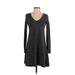 Express Casual Dress - Sweater Dress: Black Stripes Dresses - Women's Size 2X-Small