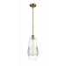 516-1S-BB-G682-7-Innovations Lighting-Windham - 5W 1 LED Mini Pendant In Industrial Style-16.5 Inches Tall and 7 Inches Wide-Brushed Brass
